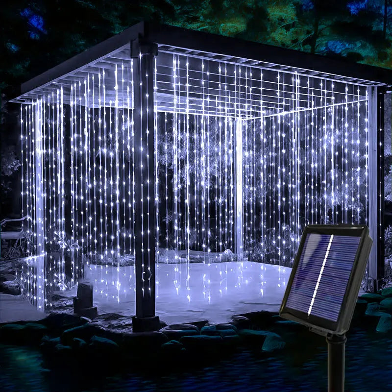 Grinalda Solar de Luzes de Fada (Estilo Cortina)